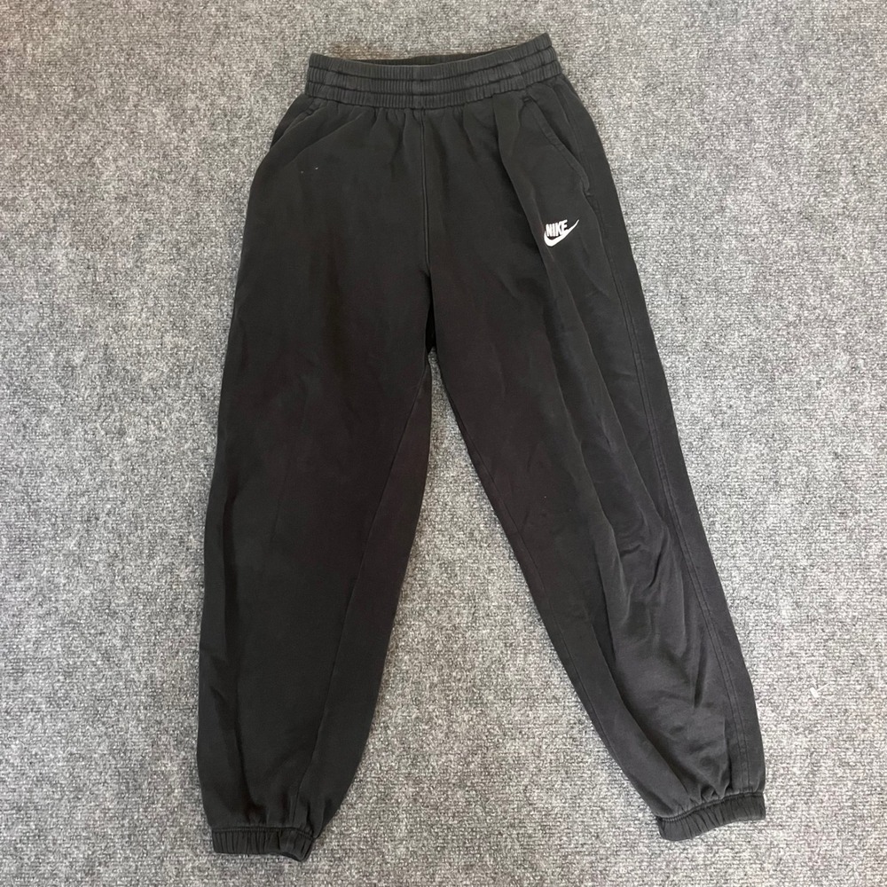 Nike Sportswear Essential Women Fleece Joggers Black Sweatpants Medium 0098